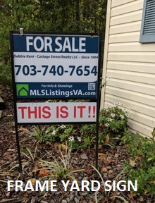 Frame Sign for Flat Fee MLS Listed Homes For Sale FSBO VA Virginia